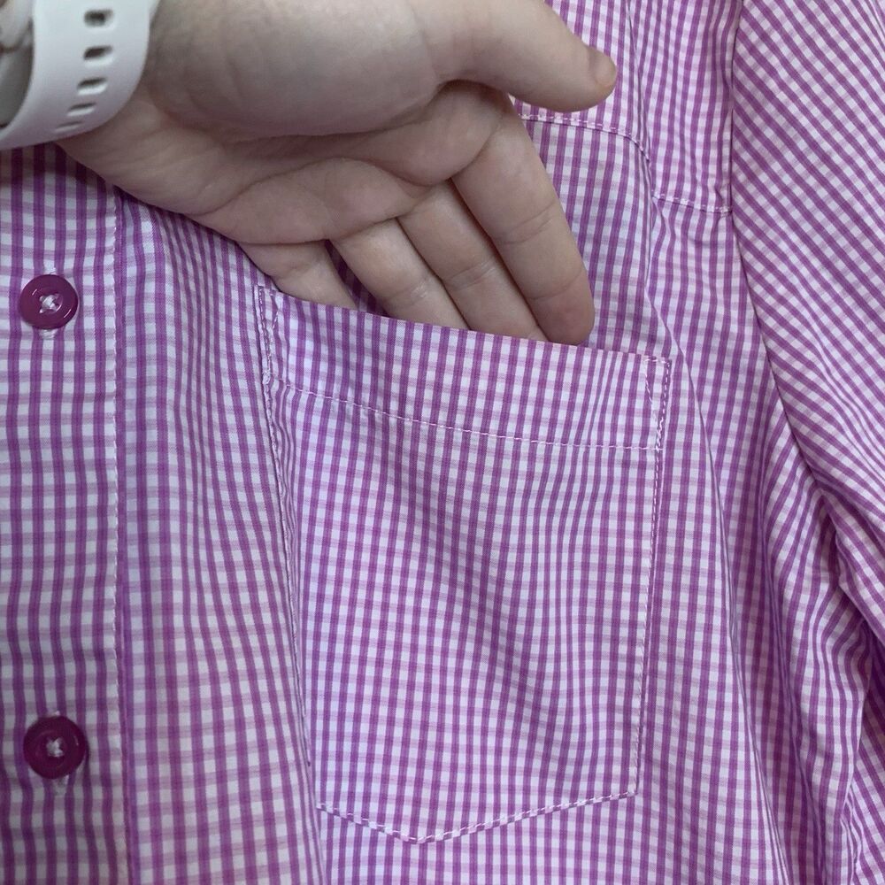 Camila Coelho Elliot Shirt Dress Gingham Check Pink Lilac White - Small - Picture 7 of 16